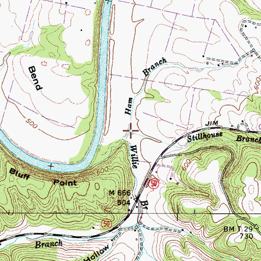 Topographic Map of Stillhouse Branch, TN