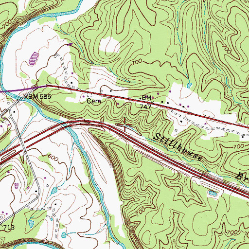 Topographic Map of Stillhouse Branch, TN
