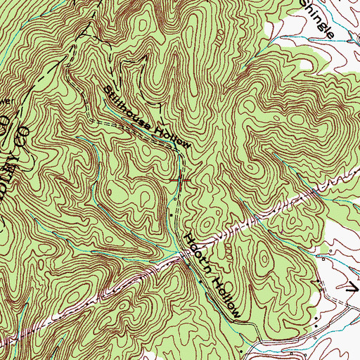 Topographic Map of Stillhouse Hollow, TN