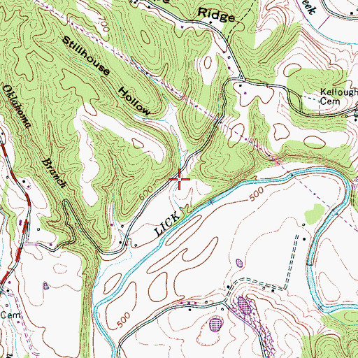 Topographic Map of Stillhouse Hollow, TN