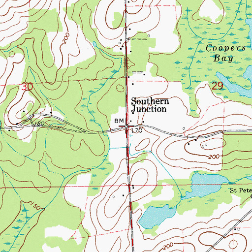 Topographic Map of Southern Junction, AL