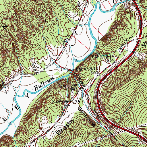 Topographic Map of Stillhouse Hollow, TN