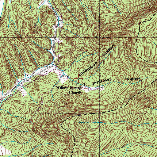Topographic Map of Stillhouse Hollow, TN