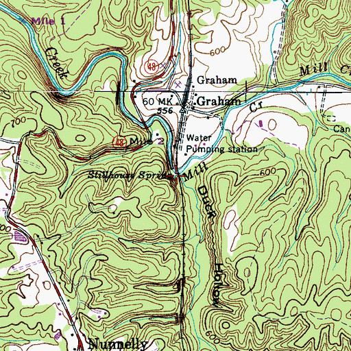 Topographic Map of Stillhouse Spring, TN