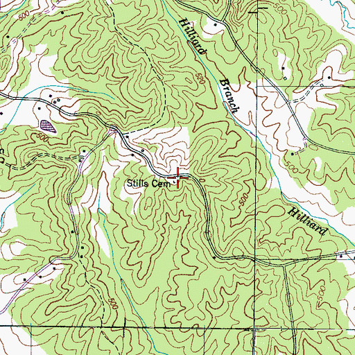 Topographic Map of Stills Cemetery, TN