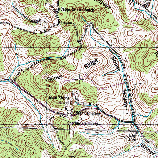 Topographic Map of Stiner Ridge, TN