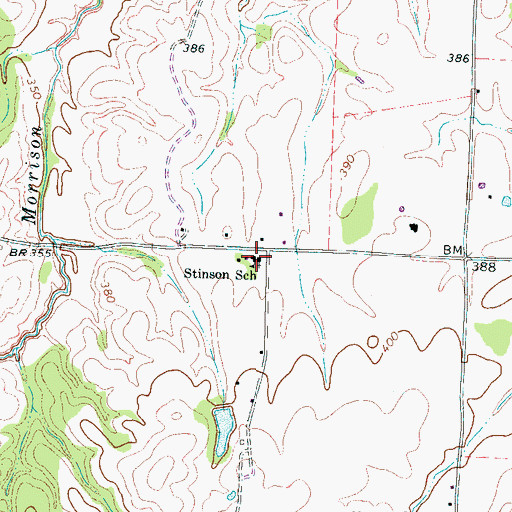 Topographic Map of Stinson School, TN