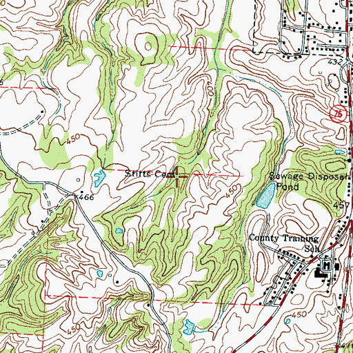 Topographic Map of Stitts Cemetery, TN