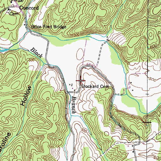 Topographic Map of Stockard Cemetery, TN