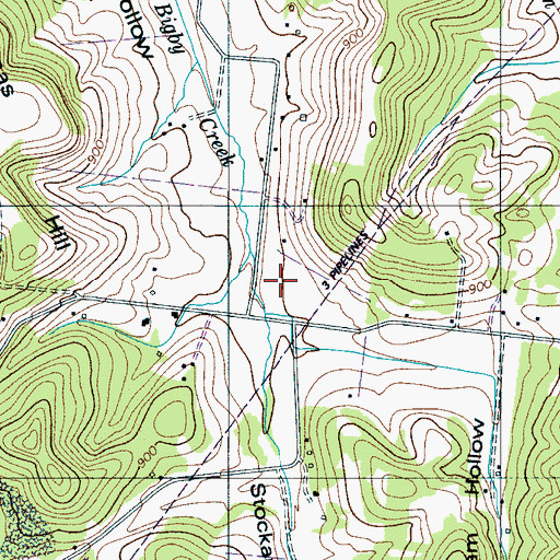Topographic Map of Stockard Hollow, TN