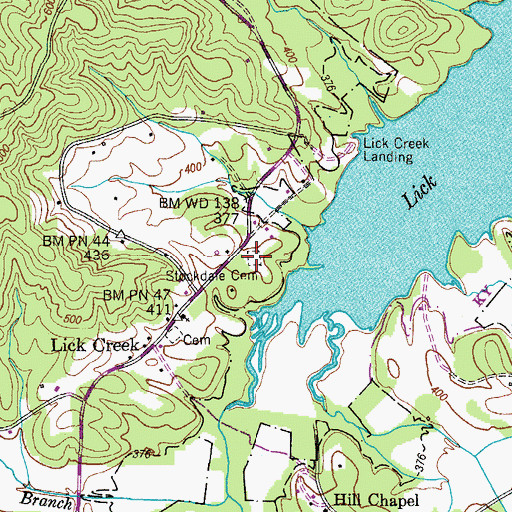 Topographic Map of Stockdate Cemetery, TN