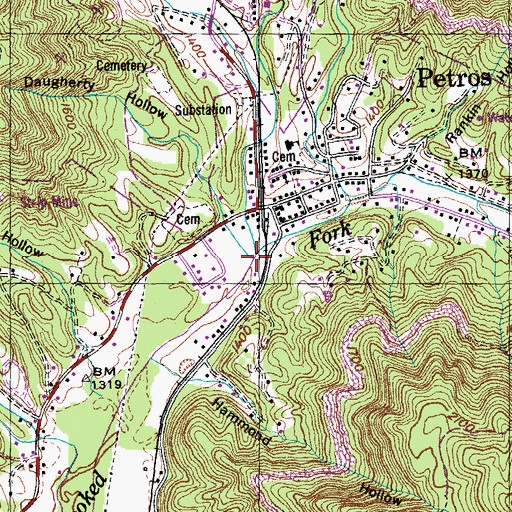 Topographic Map of Stockstill Creek, TN