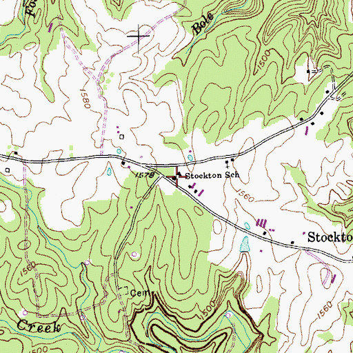 Topographic Map of Stockton School, TN