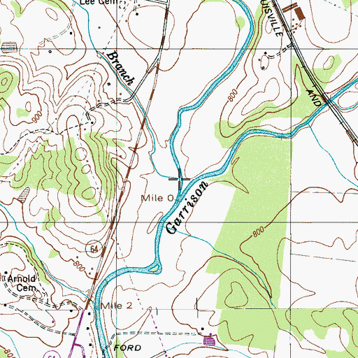 Topographic Map of Stokes Branch, TN