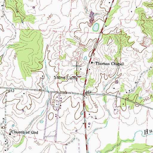 Topographic Map of Stone Cemetery, TN