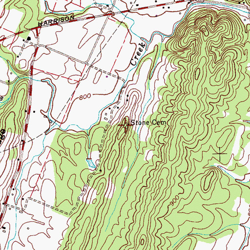 Topographic Map of Stone Cemetery, TN