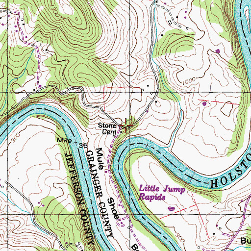 Topographic Map of Stone Cemetery, TN
