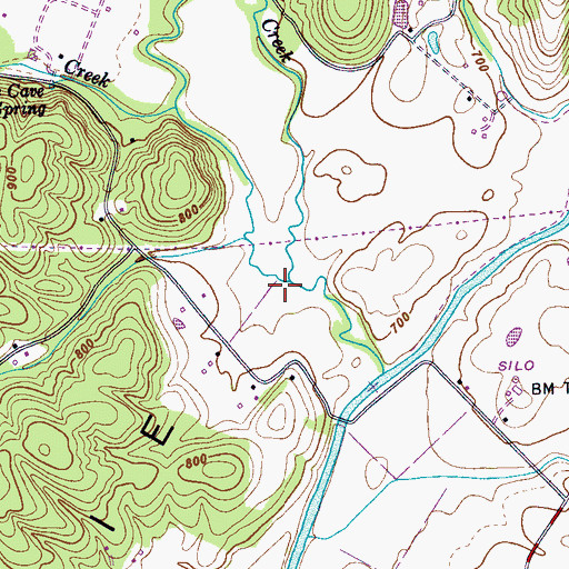 Topographic Map of Stone Creek, TN