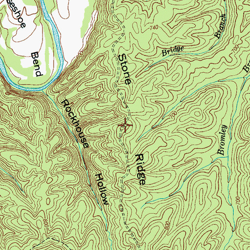 Topographic Map of Stone Ridge, TN