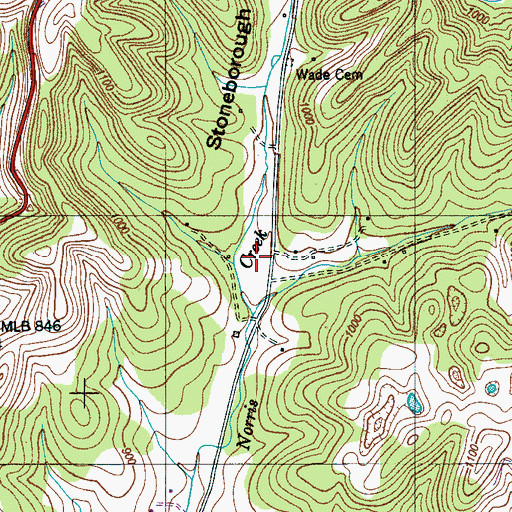 Topographic Map of Stoneborough Hollow, TN