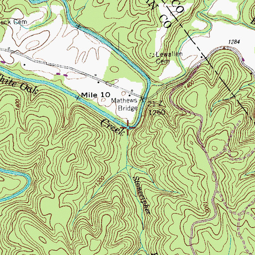 Topographic Map of Stonecipher Branch, TN