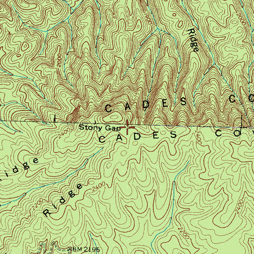 Topographic Map of Stony Gap, TN