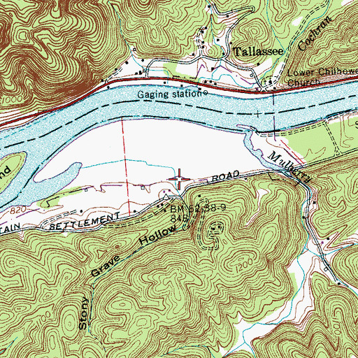 Topographic Map of Stony Grave Hollow, TN