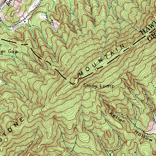 Topographic Map of Stony Lump, TN