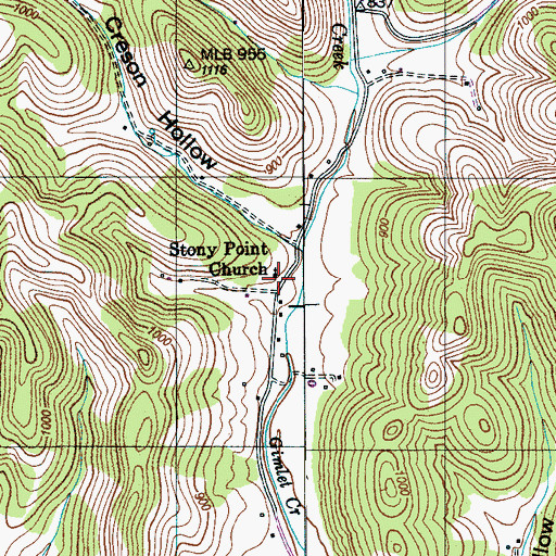 Topographic Map of Stony Point Church, TN