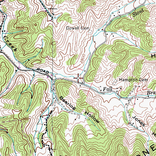 Topographic Map of Stout Branch, TN