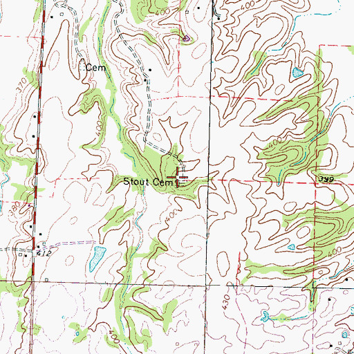 Topographic Map of Stout Cemetery, TN