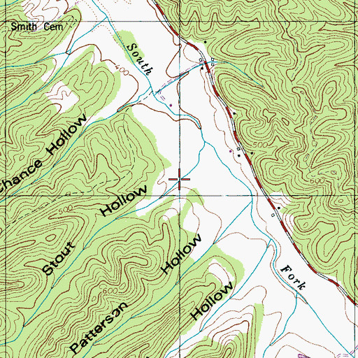 Topographic Map of Stout Hollow, TN
