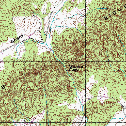 Topographic Map of Stover Gap, TN