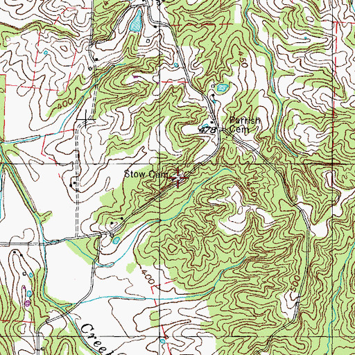 Topographic Map of Stow Cemetery, TN