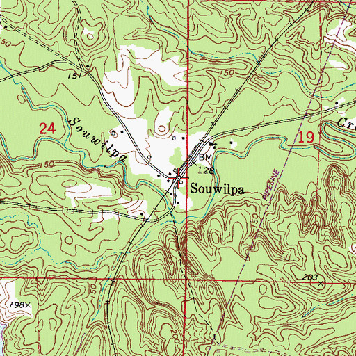 Topographic Map of Souwilpa, AL