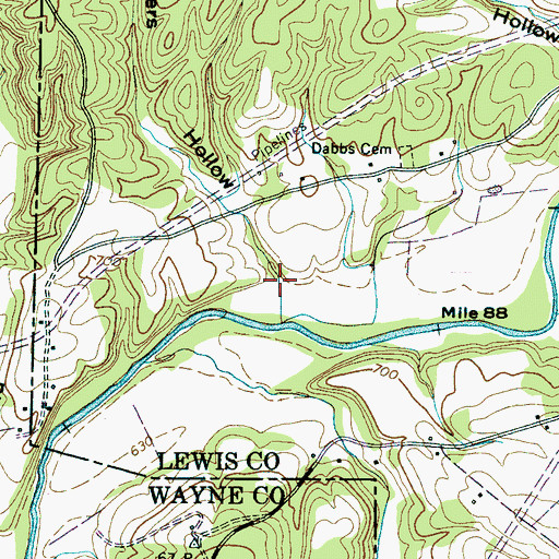 Topographic Map of Stowers Hollow, TN