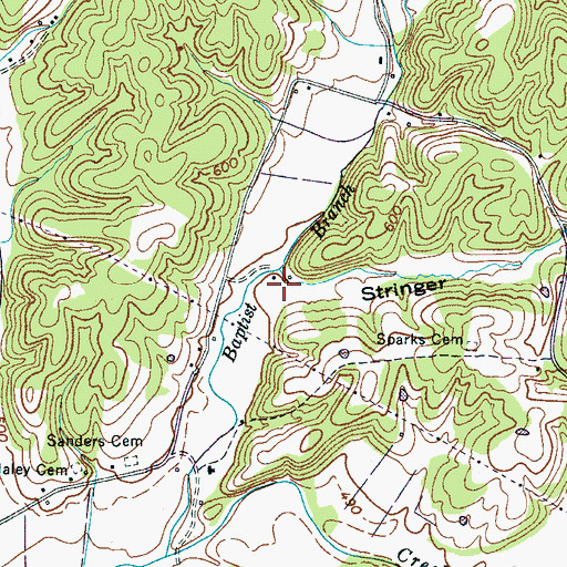 Topographic Map of Stringer Hollow, TN