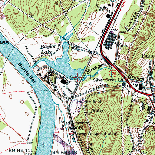 Topographic Map of Stringers Branch, TN