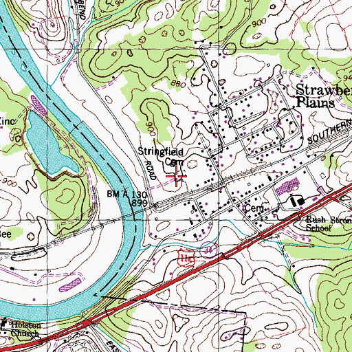 Topographic Map of Stringfield Cemetery, TN