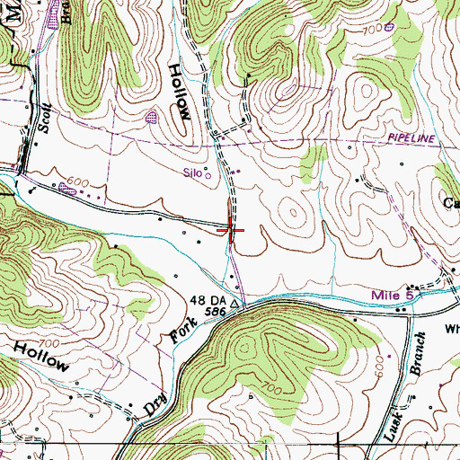 Topographic Map of Strong Hollow, TN