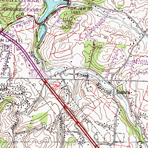 Topographic Map of Stubblefield Creek, TN