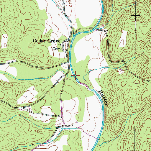 Topographic Map of Stults Branch, TN