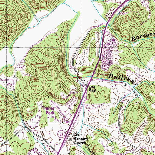 Topographic Map of Suckstone Creek, TN