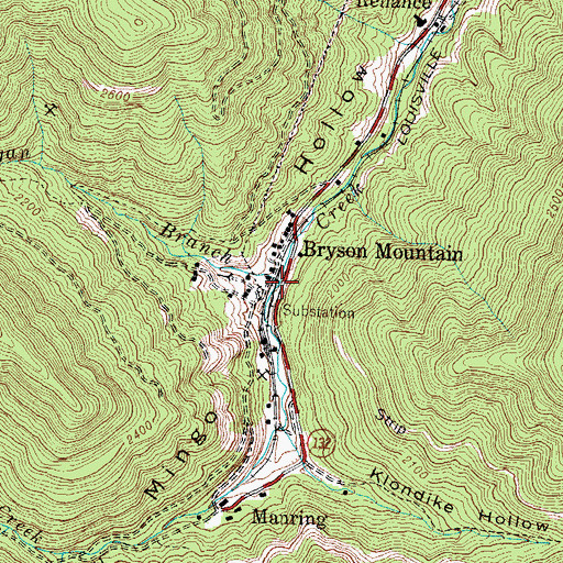 Topographic Map of Sugan Branch, TN