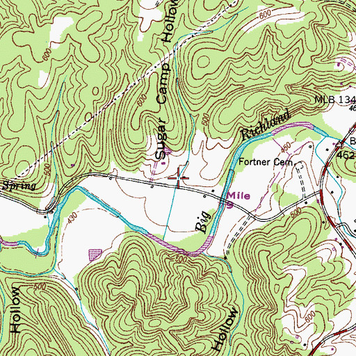 Topographic Map of Sugar Camp Hollow, TN