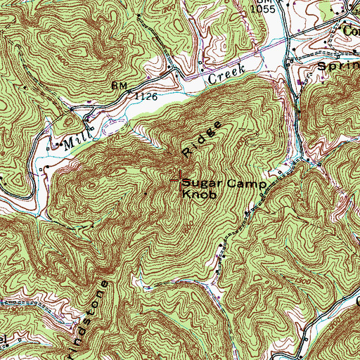 Topographic Map of Sugar Camp Knob, TN