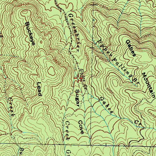 Topographic Map of Sugar Cove, TN