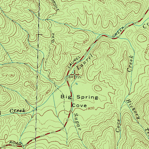 Topographic Map of Sugar Cove Prong, TN