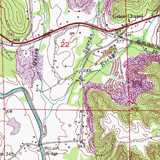 Topographic Map of Sparks Branch, AL