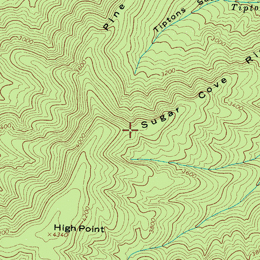 Topographic Map of Sugar Cove Ridge, TN